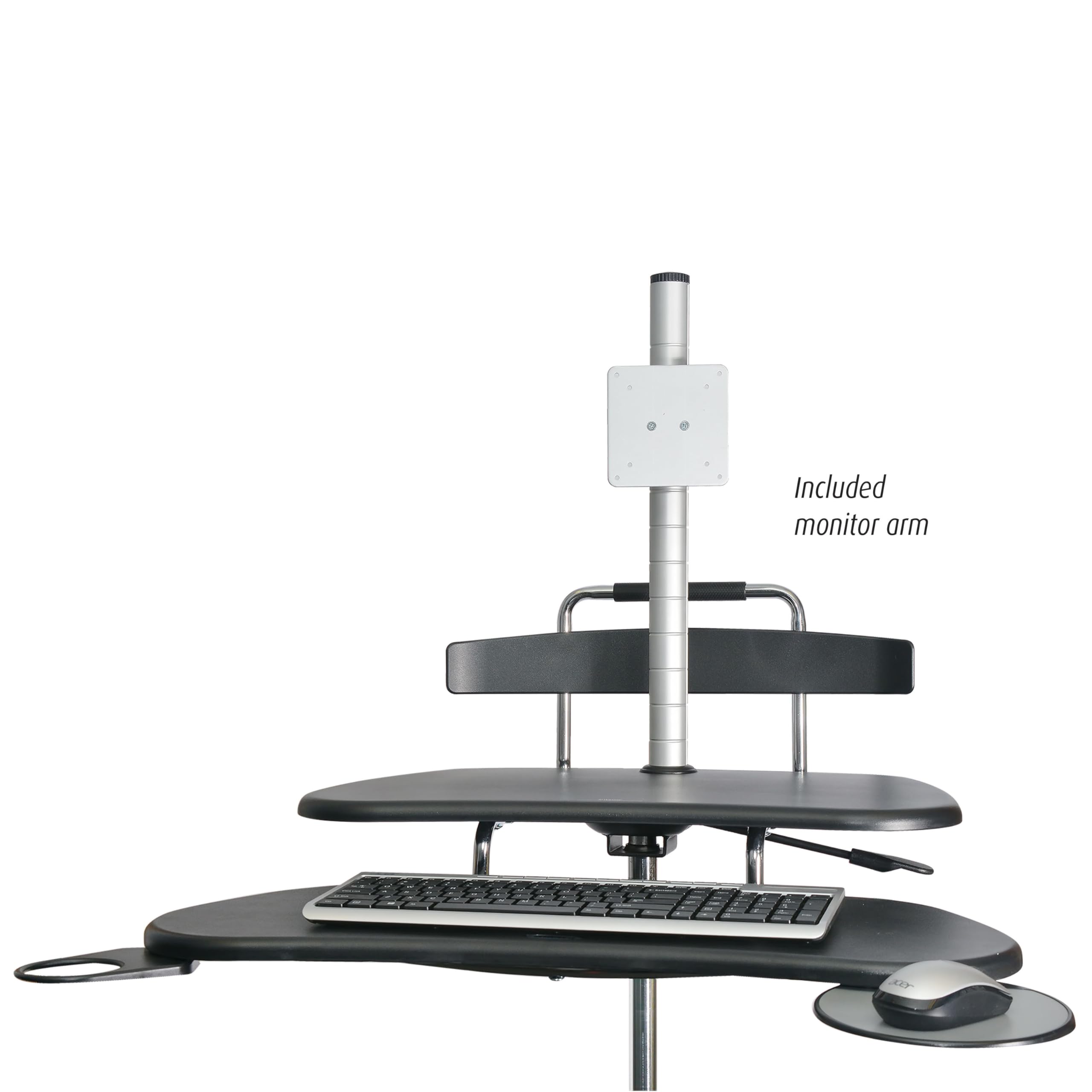 Kantek Adjustable Mobile Sit Stand Workstation (31