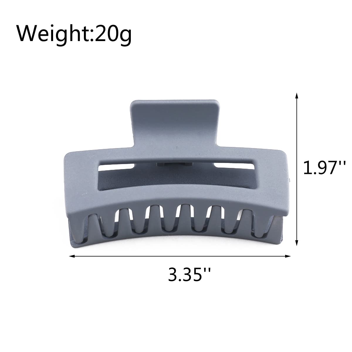 Large Thick Acrylic Hair Clips for Women - Non-Slip Rectangle Jaw Clips, Long Hair Resin Claw Clips Hair Accessories (Blue Gray) - Perfect for Updos, Ponytails & Everyday Hairstyles