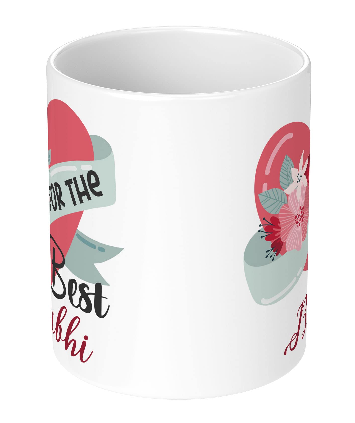 NH10 DESIGNS White Printed Mug with Family Name & Quote - Perfect Bhabhi Birthday & Anniversary Gift - Ceramic Coffee Tea Cup for Home, Office & Special Occasions (FTBWM 14)