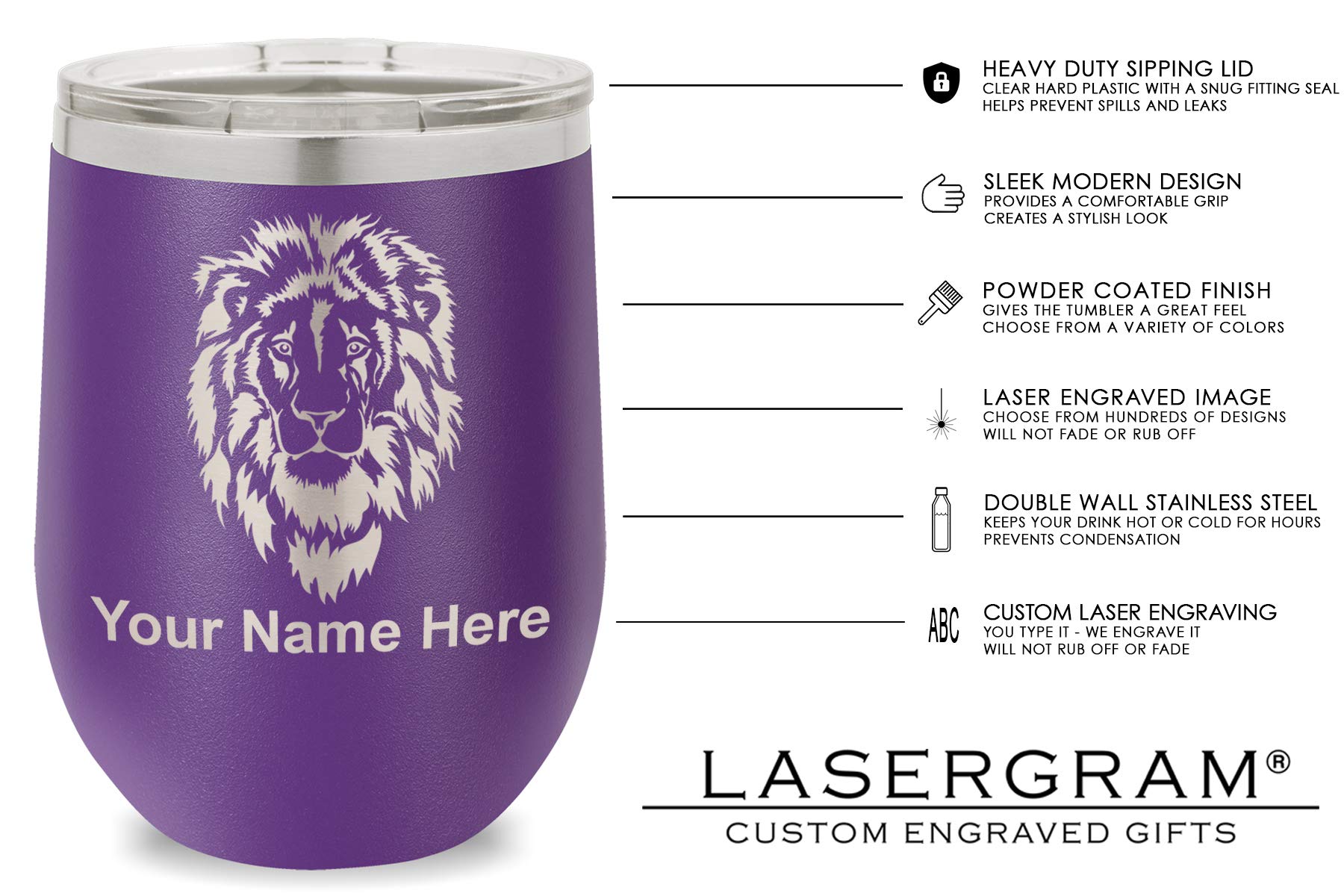 Personalized Dark Purple Stainless Steel Wine Tumbler with Scorpio Zodiac Engraving - Double Wall Insulated for Hot & Cold Drinks - Perfect for Gifts, Parties, and Outdoor Gatherings