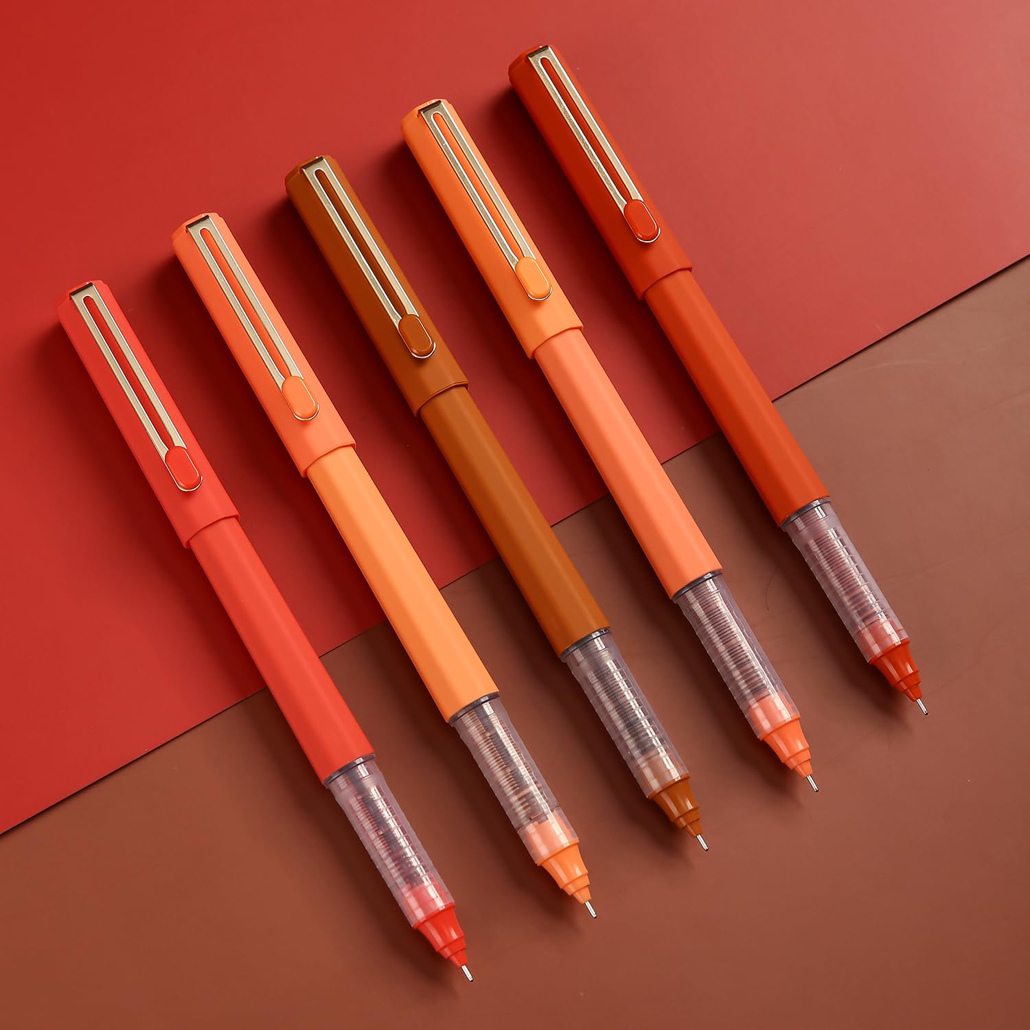 M&G 5-Pack 0.5mm Black Ink Rollerball Pens - Quick Dry Fine Point for Office & School Writing