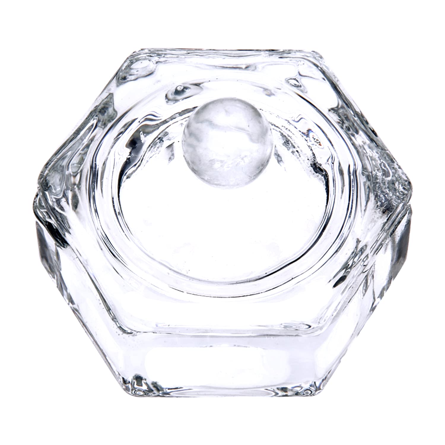 Euvoym 1 Pack Acrylic Liquid Glass Crystal Bowl - Small Dappen Dish with Lid for Nail Art Powder - Perfect for Nail Salon, DIY Manicure & Nail Extension Accessories