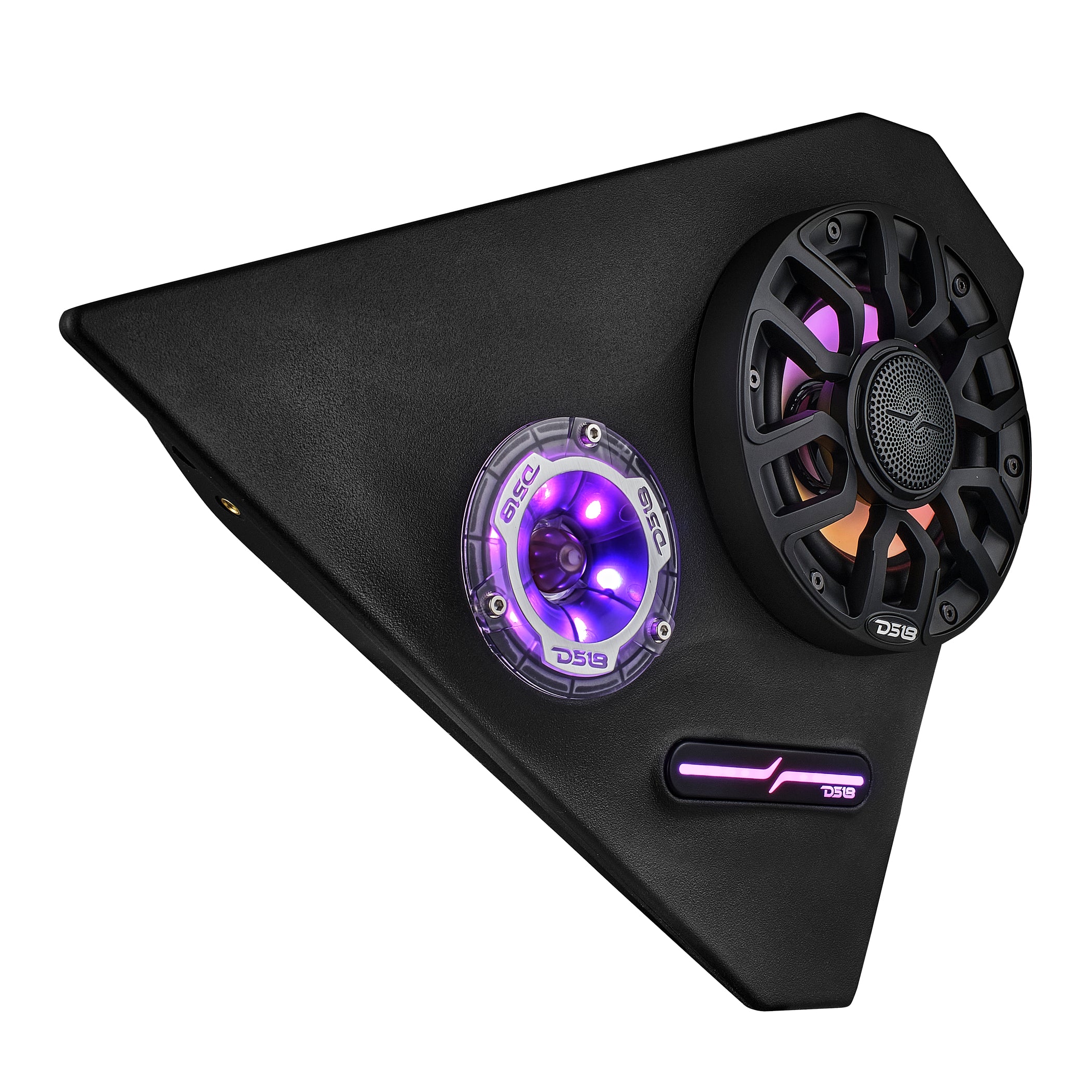 Polaris Slingshot Front Kick Panel Speaker Pods with 2 x NXL IQ6/BK & 2 x PRO TW1LD Speakers and Digital LED Lights | Upgrade for 2015-Current Models | Perfect for Road Trips and Outdoor Adventures
