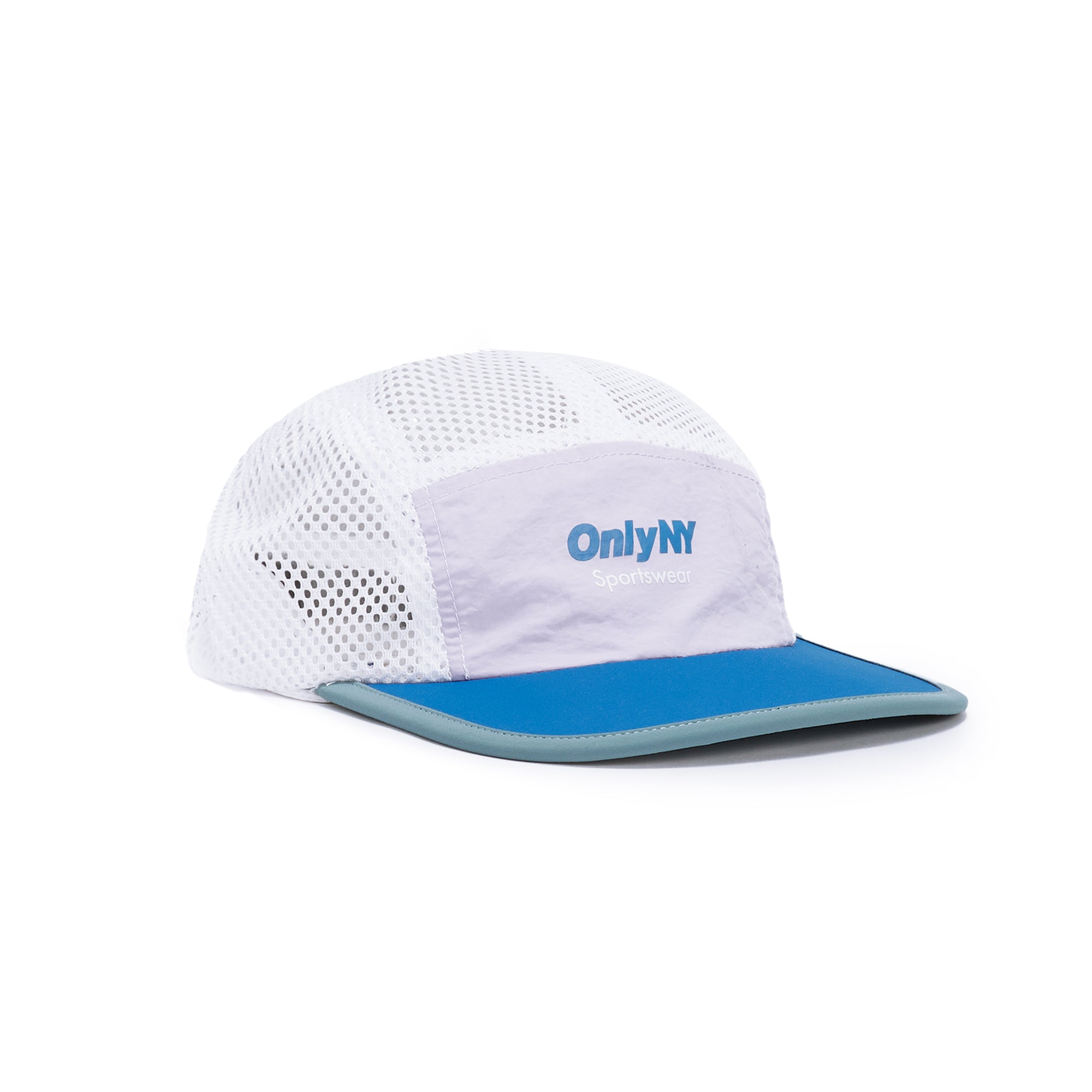 Only NY Sportswear Mesh 5 Panel Hat - White/Lilac | Breathable Adjustable Baseball Cap for Men & Women | Perfect for Running, Hiking & Streetwear Fashion