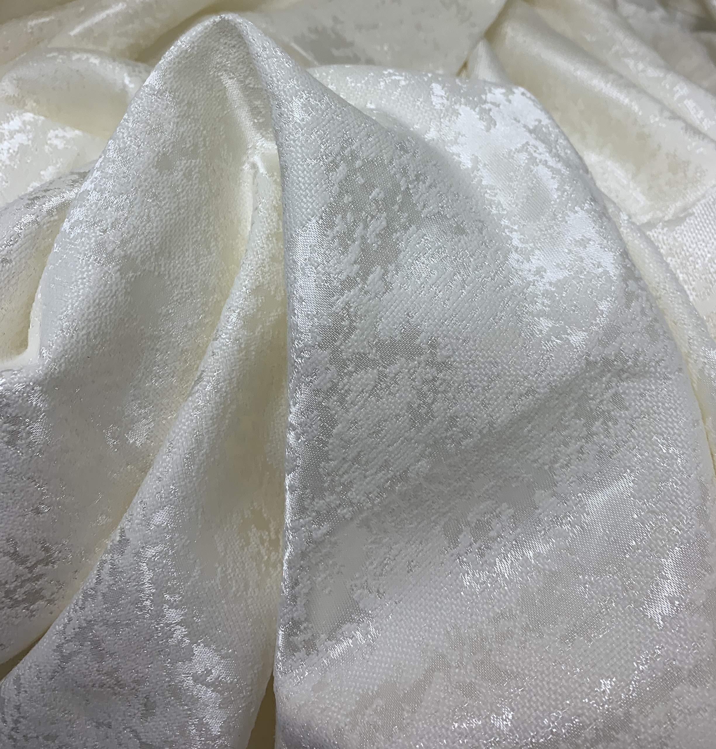 Custom Extra Long Marble Velvet Drapes 8-24 ft for 2 Story High Ceilings - Vanilla 50