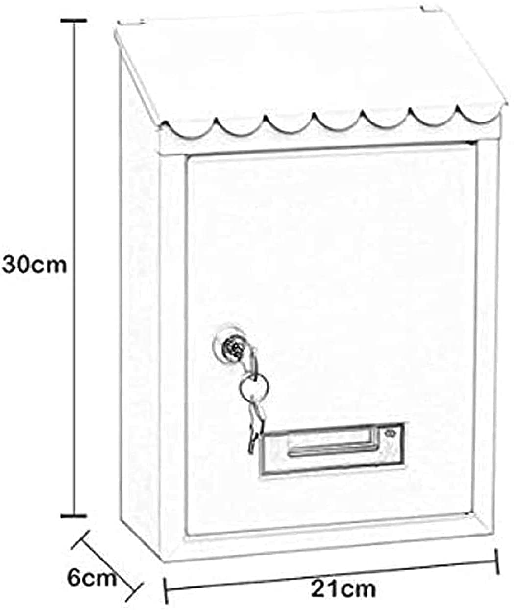 Modern Lockable Outdoor Mailbox - Silver Grey Letterbox Post Box for Home, Office & Garden - Secure & Weatherproof Mail Delivery Solution