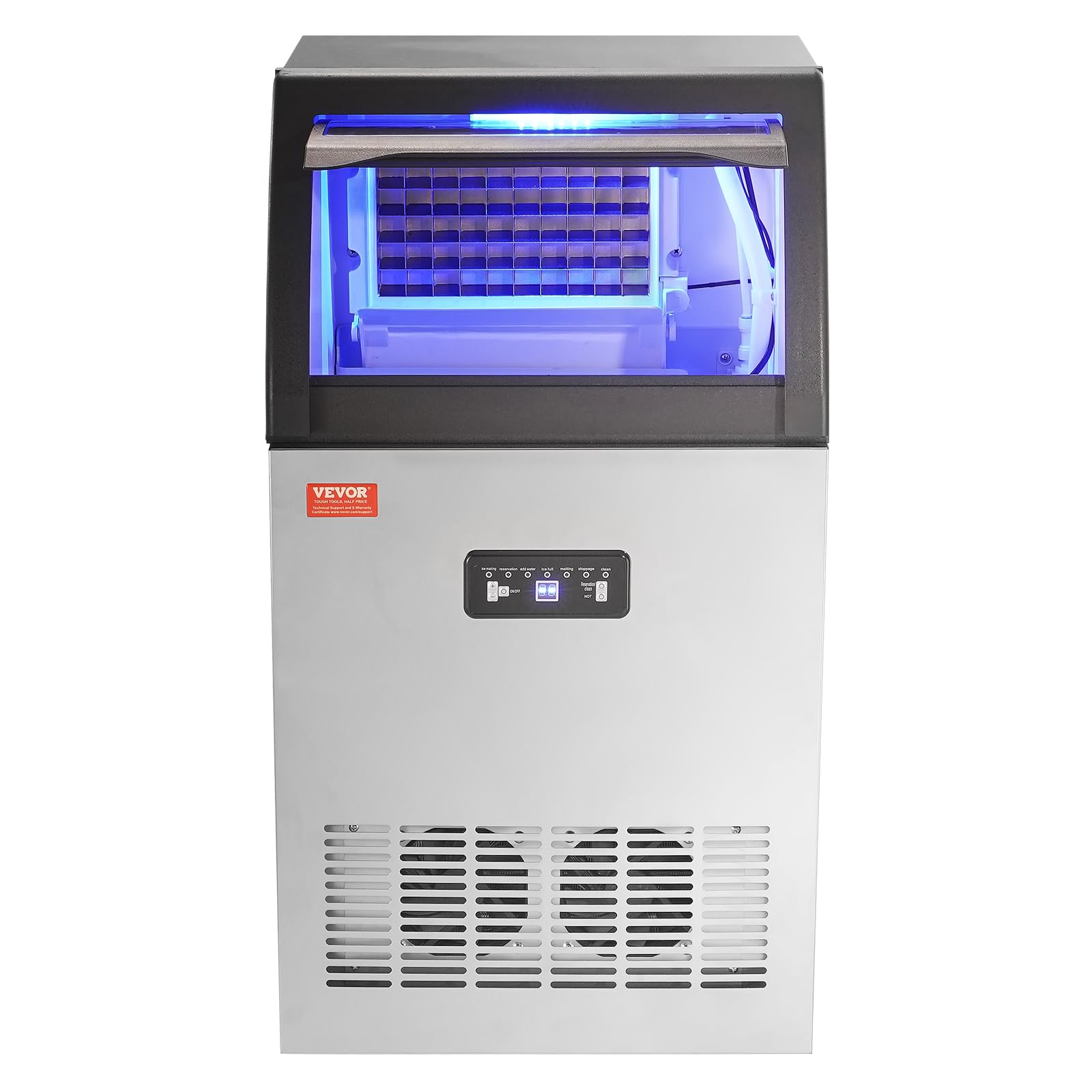 VEVOR Commercial Ice Maker Machine 150LBS/24H, 24LBS Storage Capacity - Fast 55 Ice Cubes in 12-15 Mins - Perfect for Bars, Home, Office & Restaurants - Ideal for Cocktails, Parties & Food Service