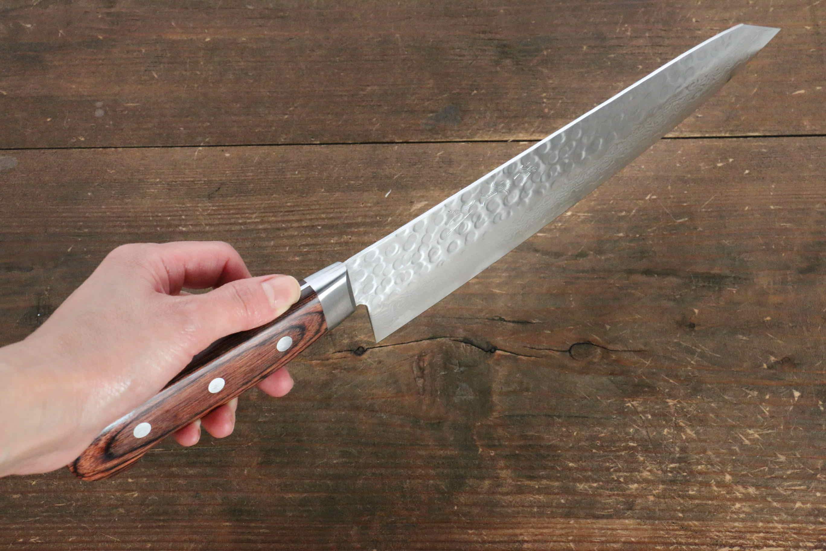 Premium Jikko VG10 17-Layer Kiritsuke Gyuto Japanese Chef Knife 230mm with Mahogany Handle - Perfect for Sushi, Sashimi & Precision Vegetable Cutting