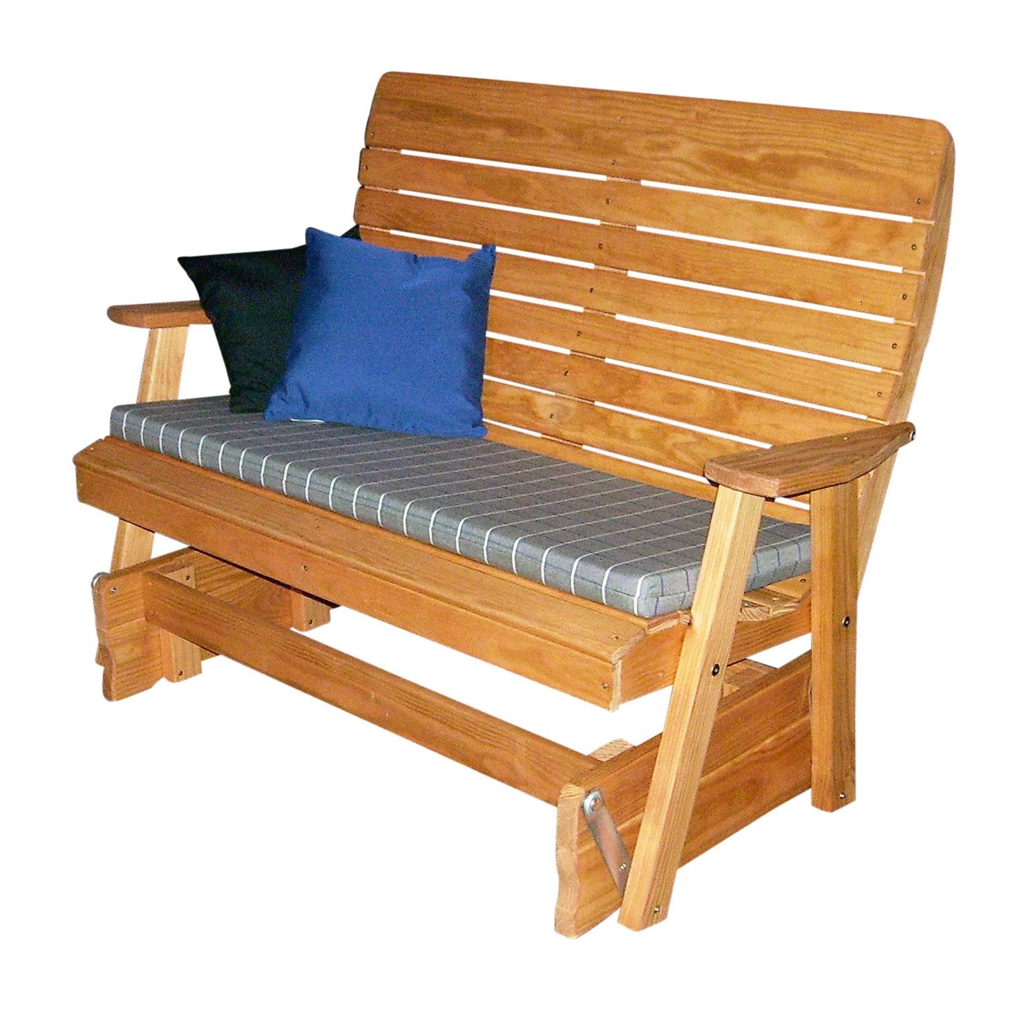 A & L Furniture Pressure Treated Pine Highback Glider - Outdoor Patio Rocking Chair for Garden, Porch, and Deck Relaxation