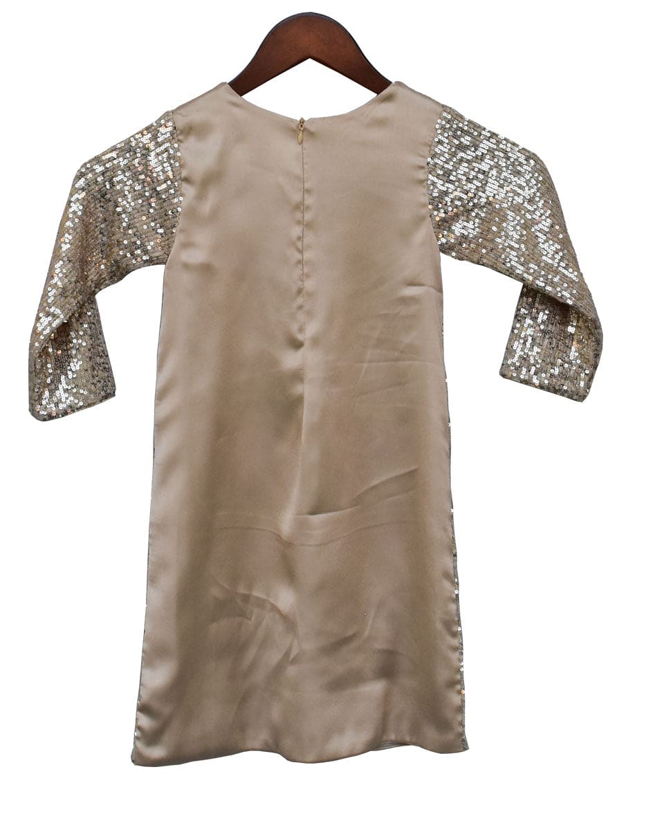 Pre Order: Elegant Gold Sequence Dress for Women - Perfect for Parties, Weddings & Special Occasions