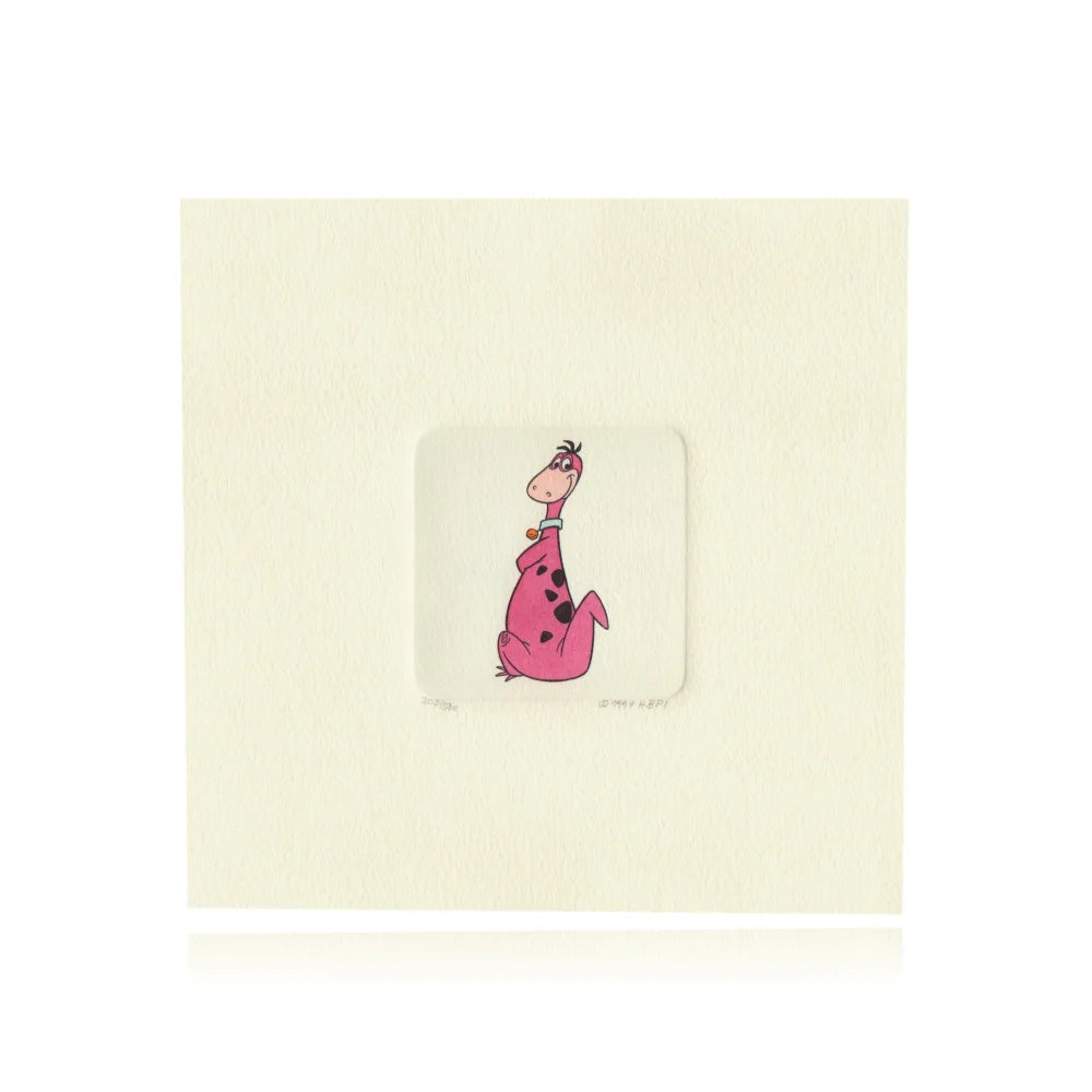 Hand-Painted Dino Etching Artwork by Sowa & Reiser - Limited Edition #D/500 Flintstones Inspired Collectible - Perfect for Home Decor, Office Display, and Gift Giving