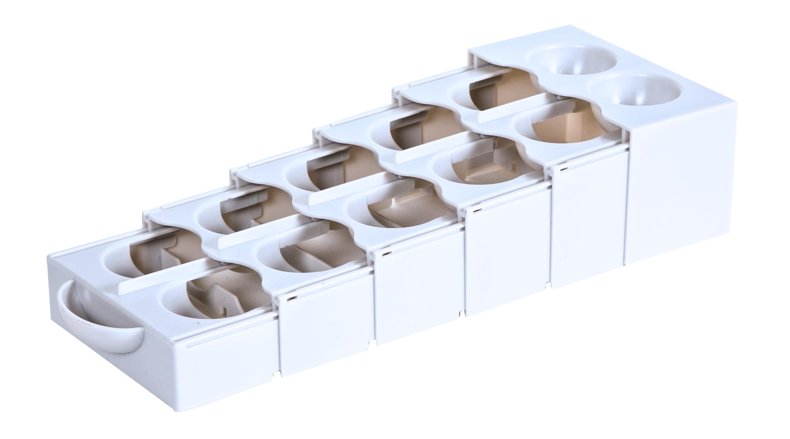 Adjustable & Collapsible Egg Organizer for Refrigerator - Expandable Egg Tray Holder, Space Saving Fridge Storage Solution (White) - Perfect for Kitchen Organization & Fresh Egg Storage