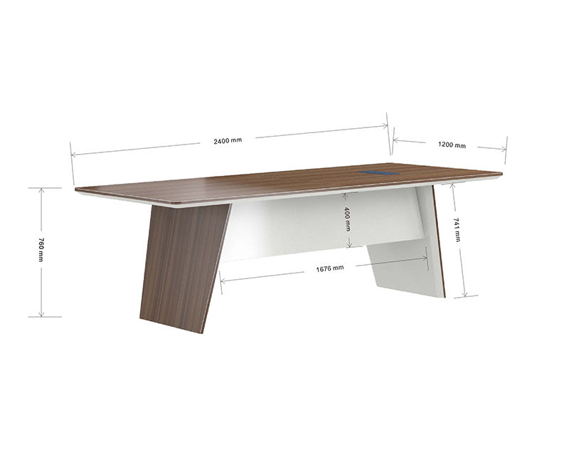 Premium ANDERS 240cm Boardroom Conference Table - Hazelnut & Beige Finish - Ideal for Executive Offices, Meeting Rooms & Corporate Workspaces