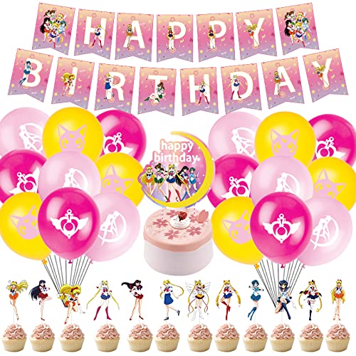 Moon Theme Birthday Party Decorations Set - Includes Banner, Cake Toppers & Balloons for Girls & Boys | Perfect for Baby Showers, Lunar Birthday Parties & Celestial Celebrations