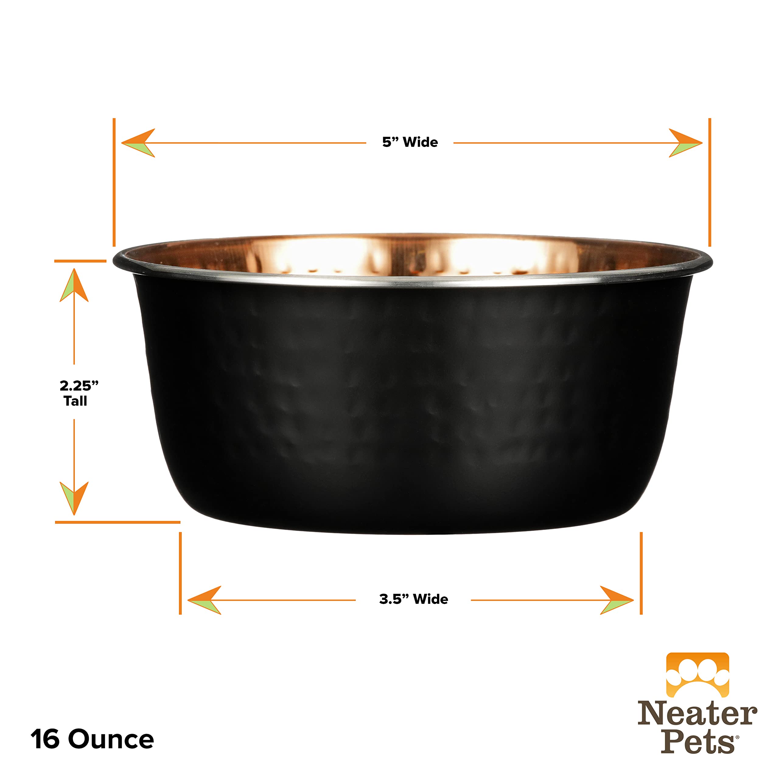 Premium Hammered Decorative Pet Bowls for Dogs & Cats - Luxury Style Small Black Copper Dish for Food & Water - Perfect for Home, Kitchen, or Gift Giving