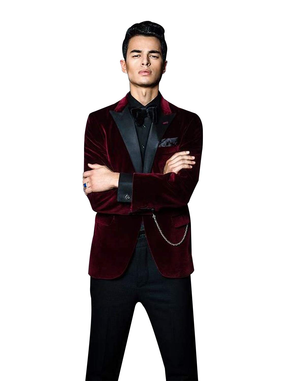Premium Men's Velvet Blazer with Peak Lapel - Formal & Wedding Suit Jacket for Business, Evening Events & Special Occasions