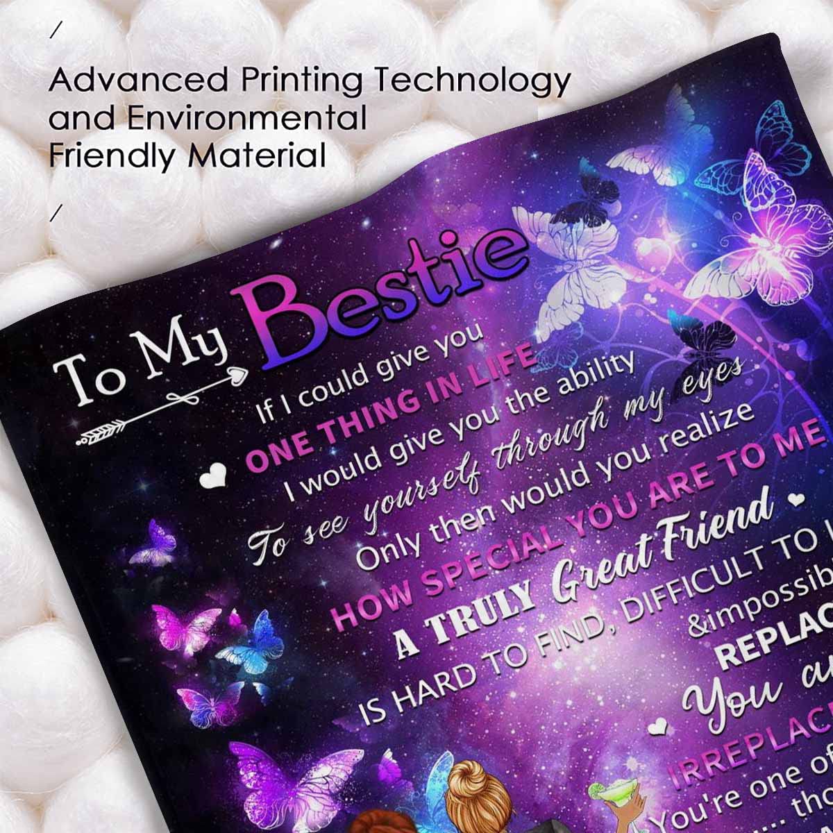 MyPupSocks Personalized Best Friend Blanket - Custom BFF Gift for Women & Teen Girls - 50x60 Inch Soft Fleece Throw - Perfect for Birthday, Long Distance Friendship & Cozy Home Decor