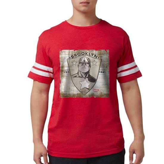 Captain America Brooklyn Sepia Men's Football Shirt - Vintage Superhero Graphic Tee for Marvel Fans, Gifts & Game Day Outfits