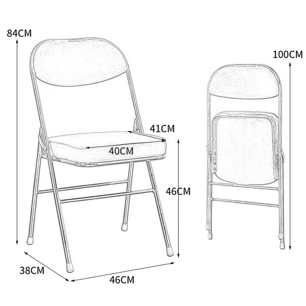 **Metal Triangle Support Folding Dining Chair with Backrest - Portable Conference, Computer & Public Rest Chair - Pink (Size: 46x38x84cm) - Ideal for Home, Office, Cafes & Outdoor Events**