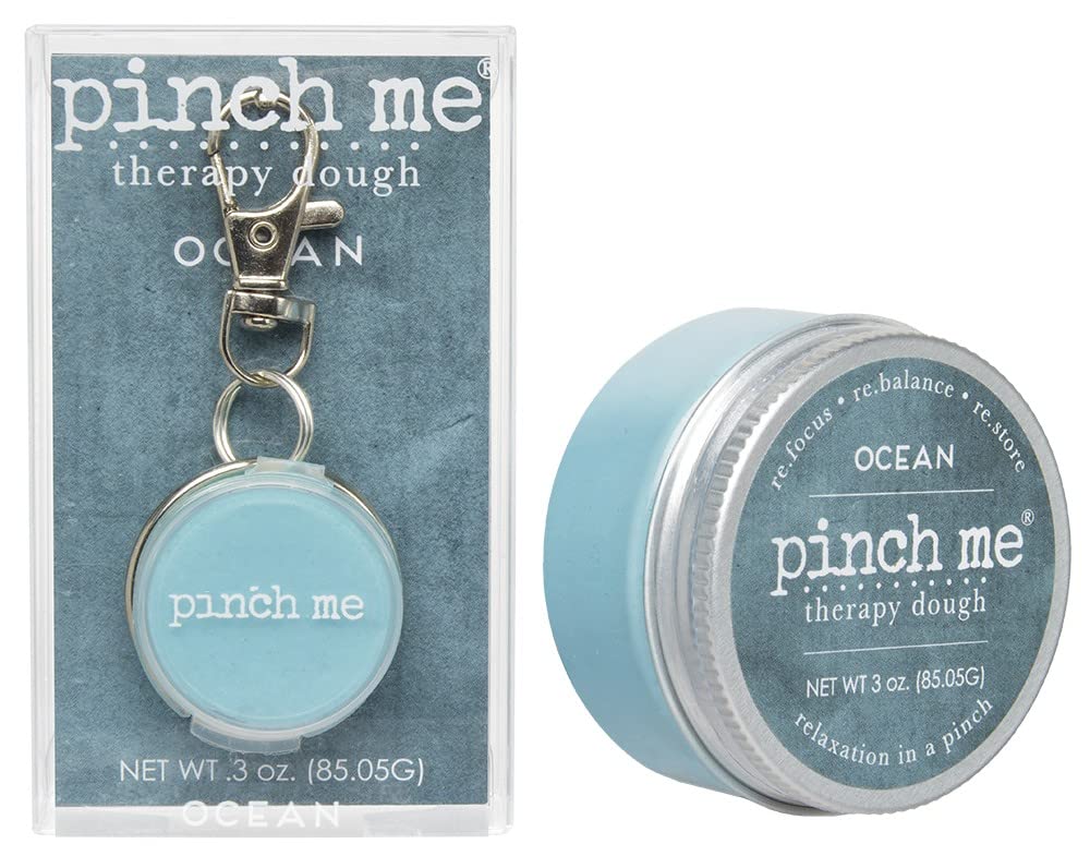 Pinch Me Therapy Dough Locket Set - Aromatherapy Stress Relief Putty with Clip-On Scented Locket (Ocean Scent) - 3oz Therapy Dough + .3oz Locket for Anxiety Relief, Focus & Sensory Play - Perfect for Office, Travel & Classroom Stress Management