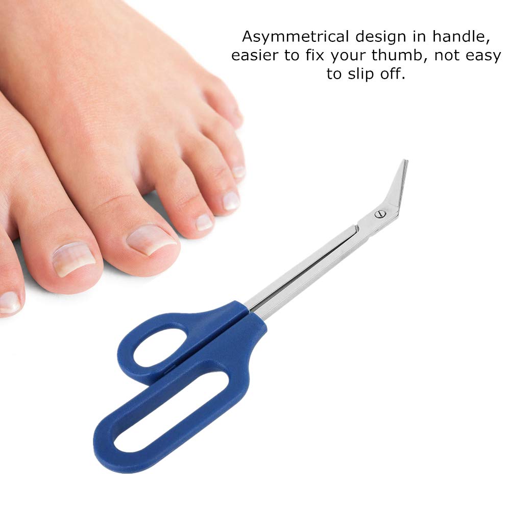 Stainless Steel Toenail Scissors with Long Handle & Easy Grip - Large Loop Design for Seniors & Thick Nails - Perfect for Pedicures, Foot Care & Manicures at Home