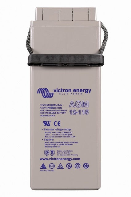 Victron Energy 12V 115Ah AGM Deep Cycle Battery with M8 Terminals - Perfect for Solar Power Systems, RVs, Boats & Telecom Applications