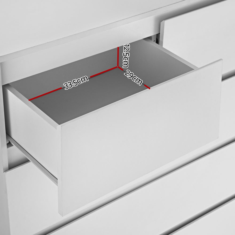 6-Drawer Chest of Drawers - PEPE White Dresser for Bedroom, Living Room & Office Storage Furniture