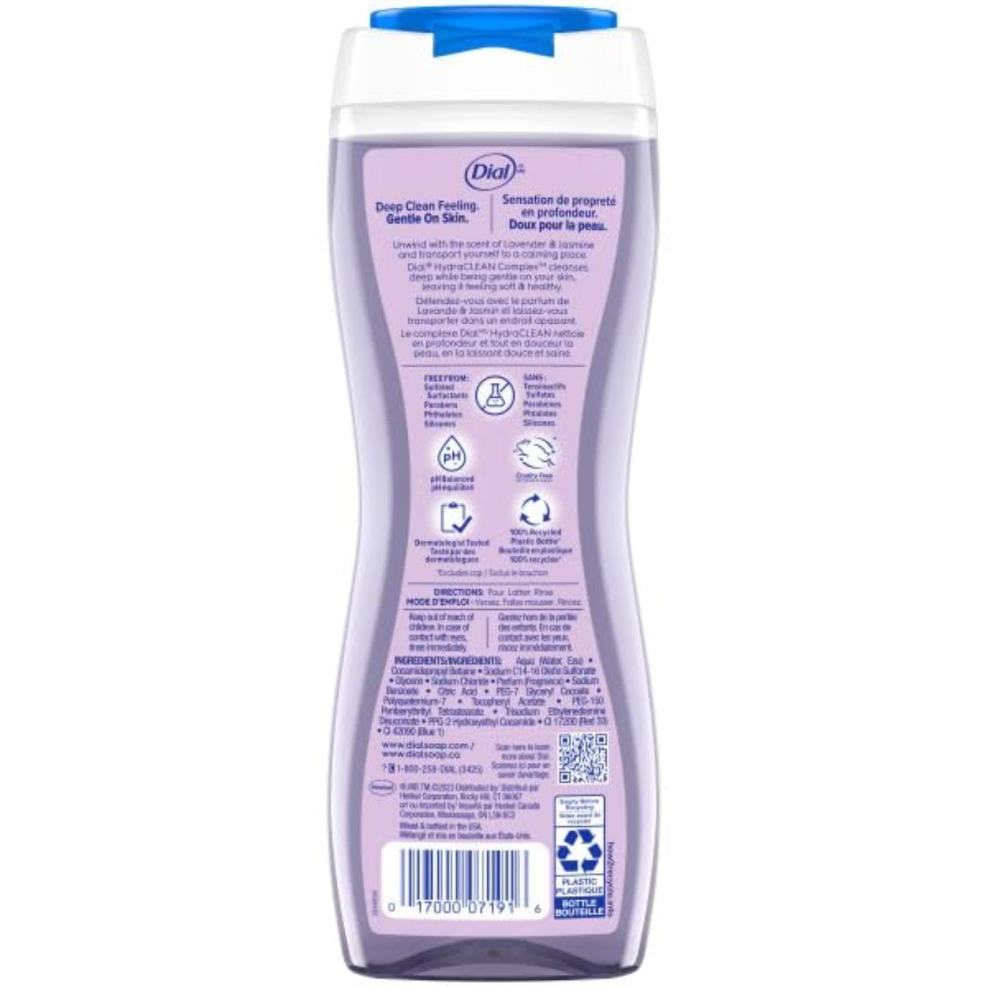 Dial Lavender & Jasmine Body Wash - 16 fl oz (Pack of 6) | Moisturizing & Relaxing Shower Gel for Dry Skin | Perfect for Daily Use, Spa Days & Gift Sets