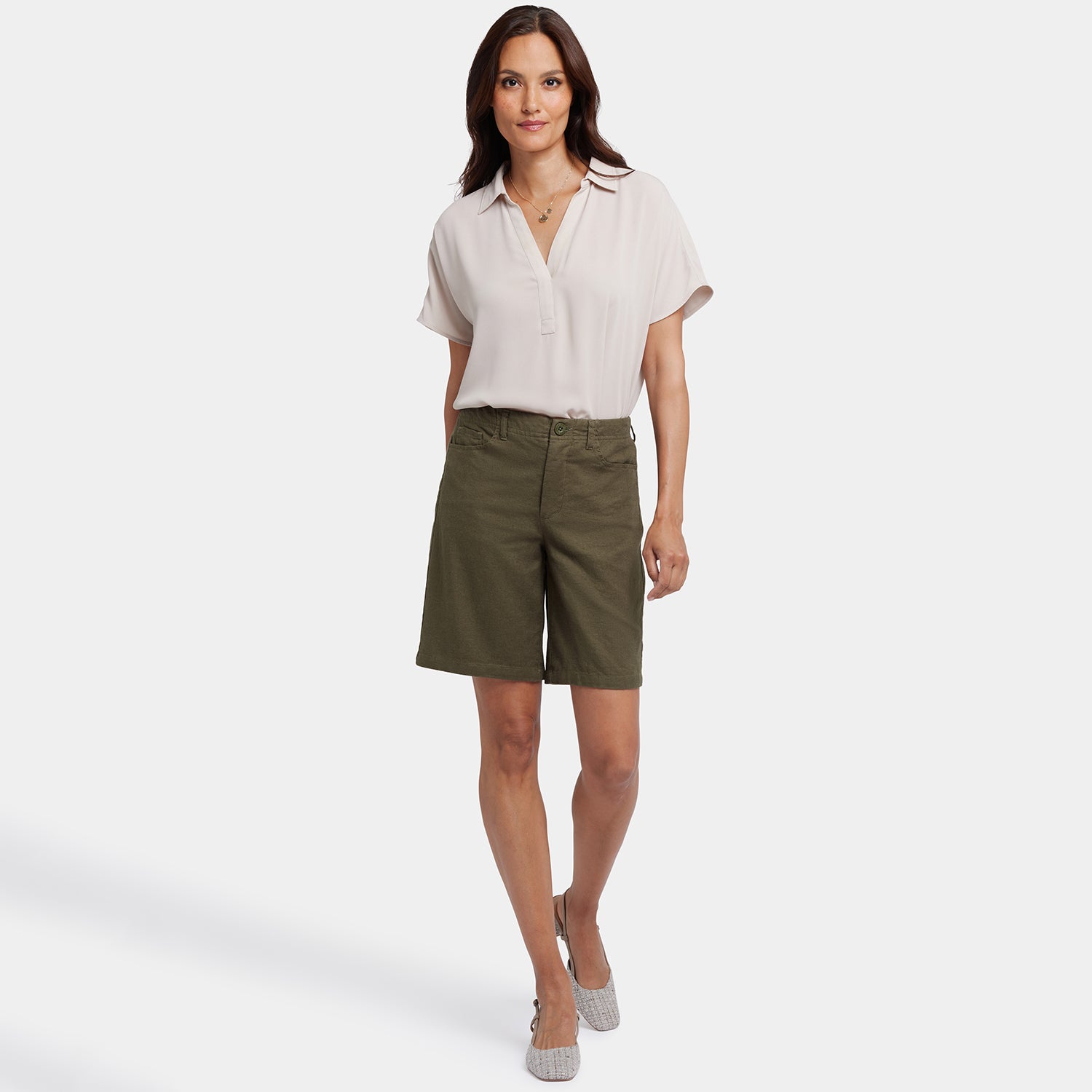 Bay Leaf Men's 5 Pocket Bermuda Shorts - Comfortable Casual Summer Shorts for Outdoor Activities, Travel & Beach