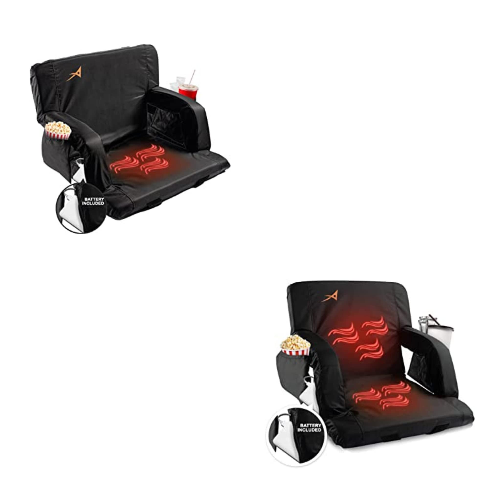 ACELETIQS Wide Bleacher Seats with Back Support & Cushion - Double Heated Stadium Seating for Comfortable Outdoor Sports Events, Concerts, and Bleacher Viewing