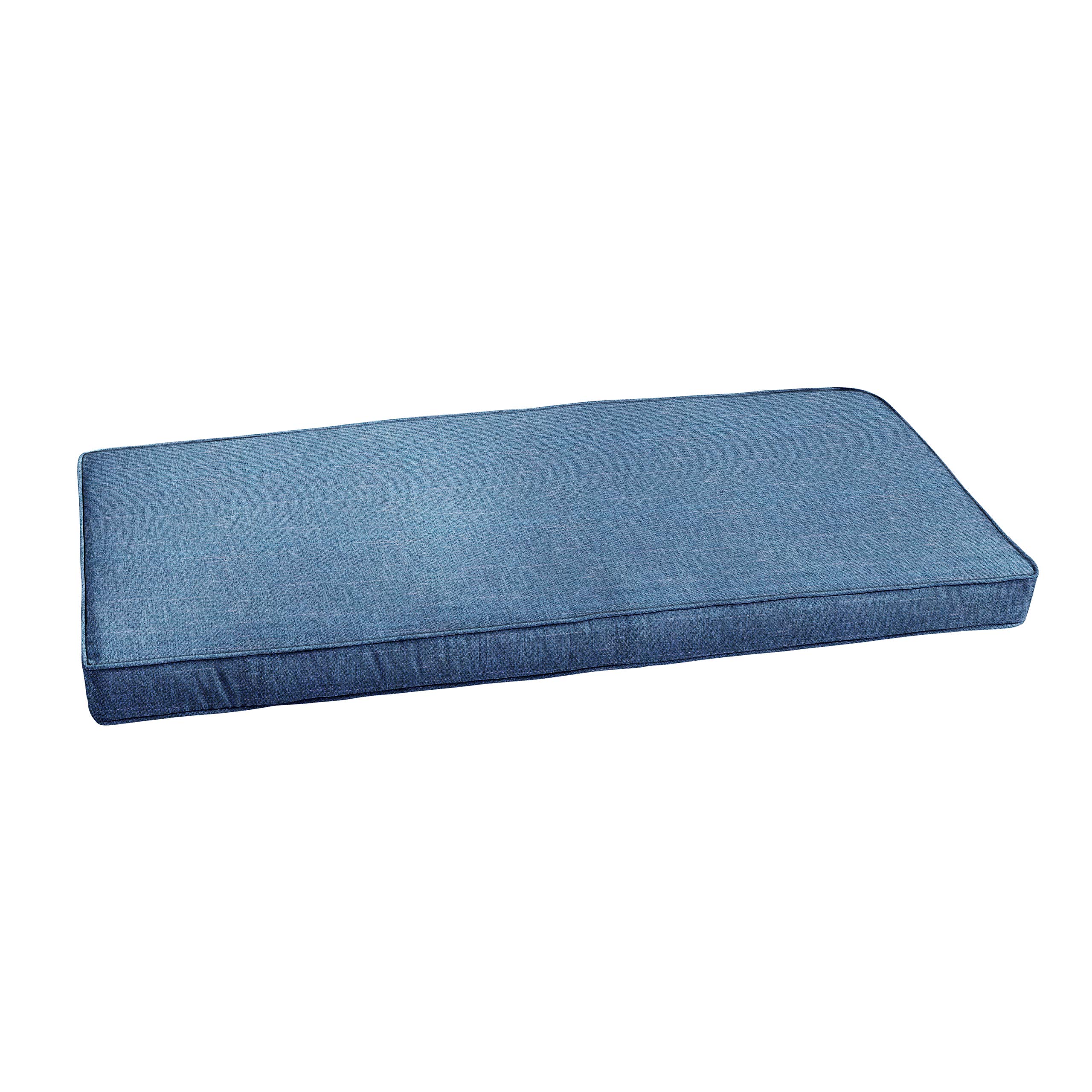 Sorra Home CBENCH-Poly Solid Indoor/Outdoor Bench Cushion - Waterproof & Durable - Perfect for Patio, Deck, Garden & Poolside - Richloom Tory Denim Fabric - Bristol Collection
