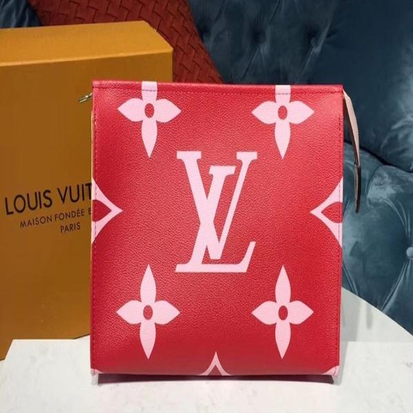 Louis Vuitton Monogram Rouge Toilet Pouch XL - Luxury Travel Cosmetic Bag for Women, Perfect for Makeup & Toiletries Organization on the Go