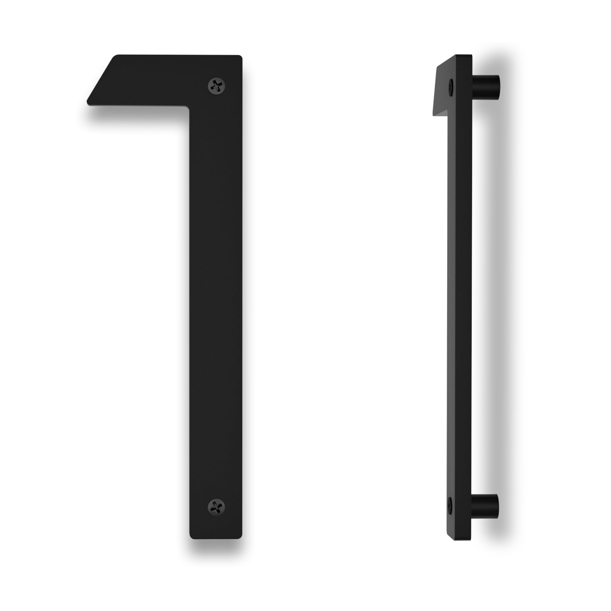 10 Inch Modern Floating House Numbers - Large Black Address Plaque with Nails & Template - Easy Mount Exterior Home Sign for Garage, Street, Farmhouse - Weatherproof Metal House Number (1) - Perfect for Curb Appeal & Mail Delivery Visibility