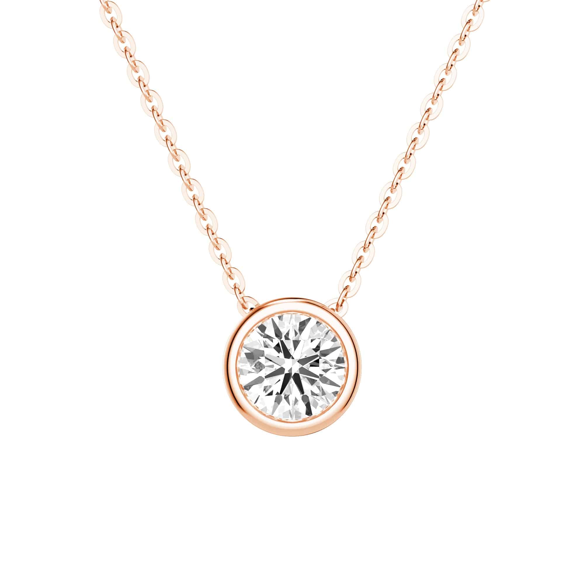 1 CT Round Cut Moissanite Bezel Set Pendant Necklace - Elegant Solitaire Jewelry for Women, Perfect for Weddings, Anniversaries & Special Occasions