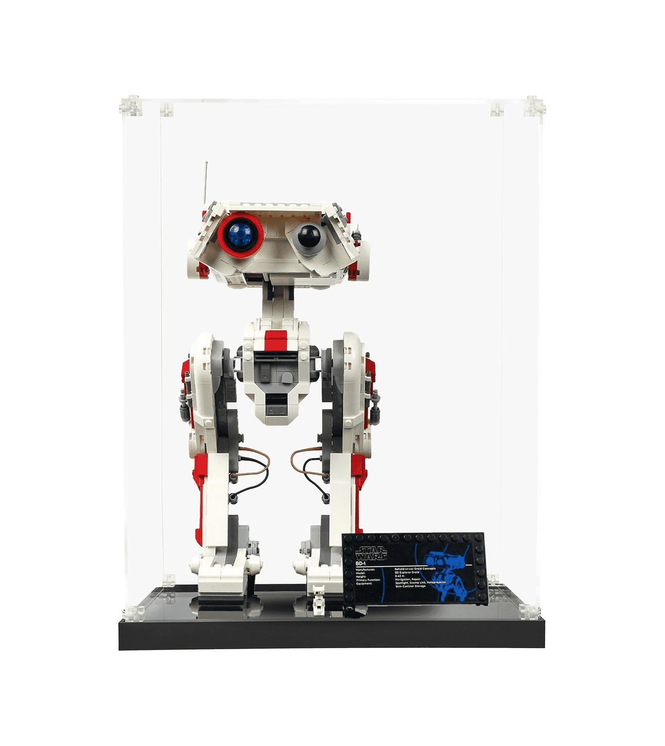 LEGO Star Wars BD-1 75335 Display Case - Clear Acrylic Showcase for Collectible Model - Perfect for Home, Office & Gift Giving