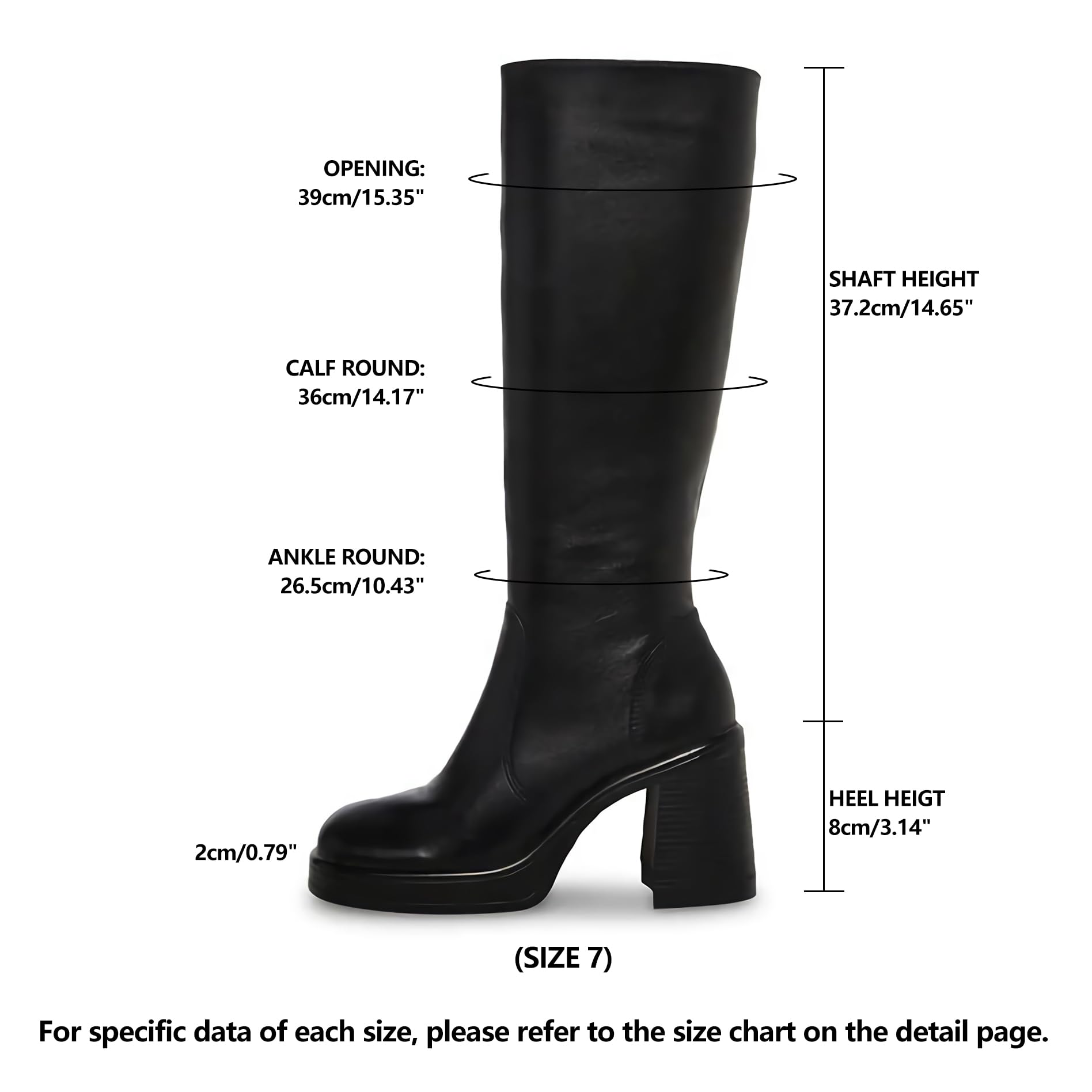 SOVANYOU Women's Black Leather Platform Boots - Square Toe Chunky Heel Ankle Boots for Casual Wear & Night Out