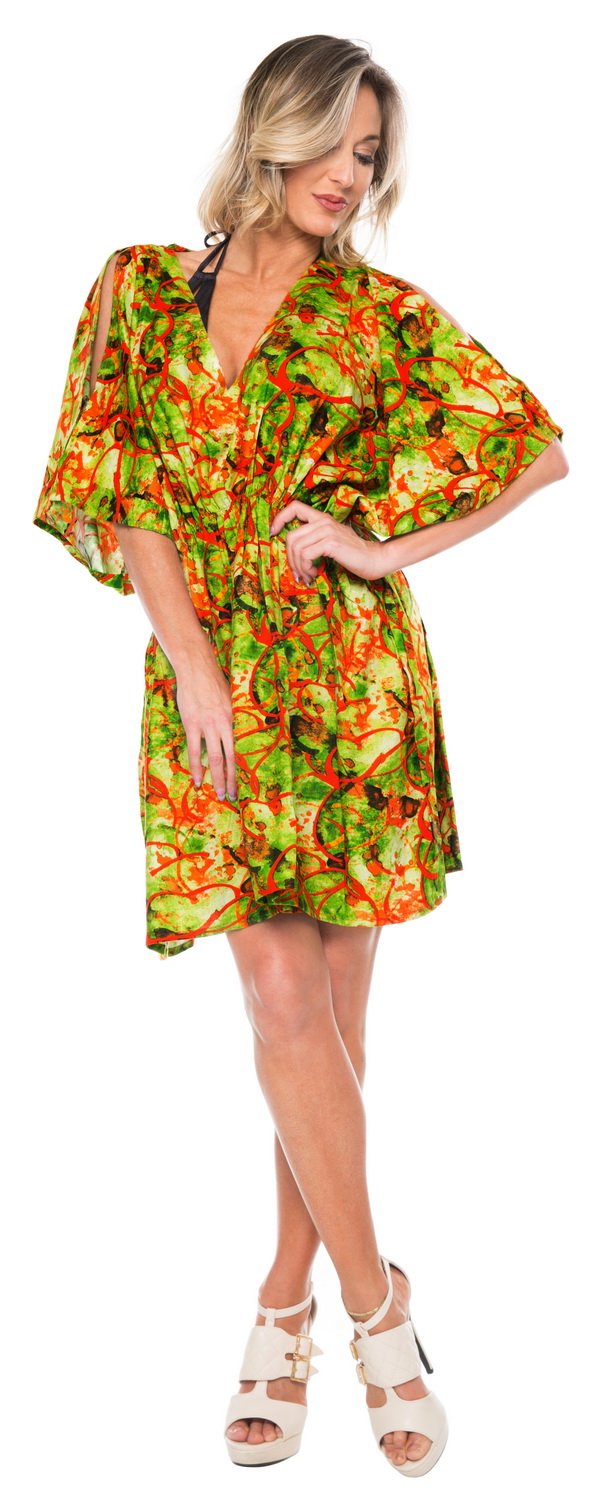 LA LEELA Plus Size Women's Beach Cover Up Dress - 2X-3X Shamrock Green Swimwear Coverup for Summer & Fall | Lightweight Swim Dress for Pool, Beach Vacation & Resort Wear