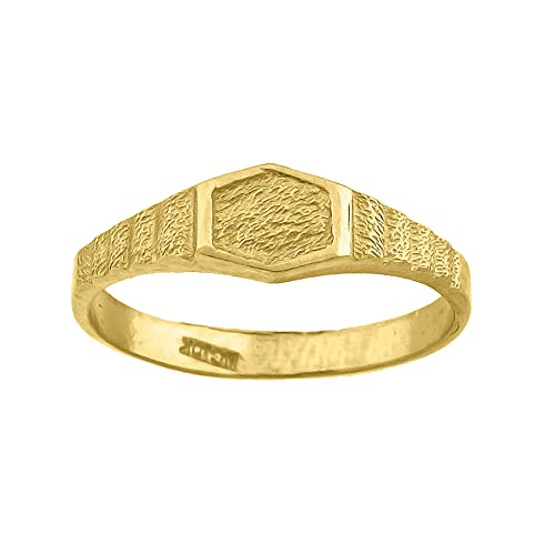 10K Yellow Gold Baby Signet Ring - Elegant Jewelry Gift for Women, Girls, Newborns | Perfect for Christening, Baptism, Baby Shower & Special Occasions