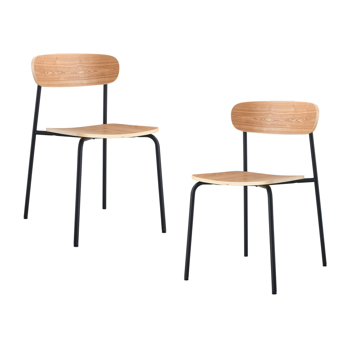 Cove Timber Dining Chairs Set of 2 - Solid Wood Kitchen Chairs with Cushion - Modern Farmhouse Dining Room Furniture for Home, Restaurant & Cafe