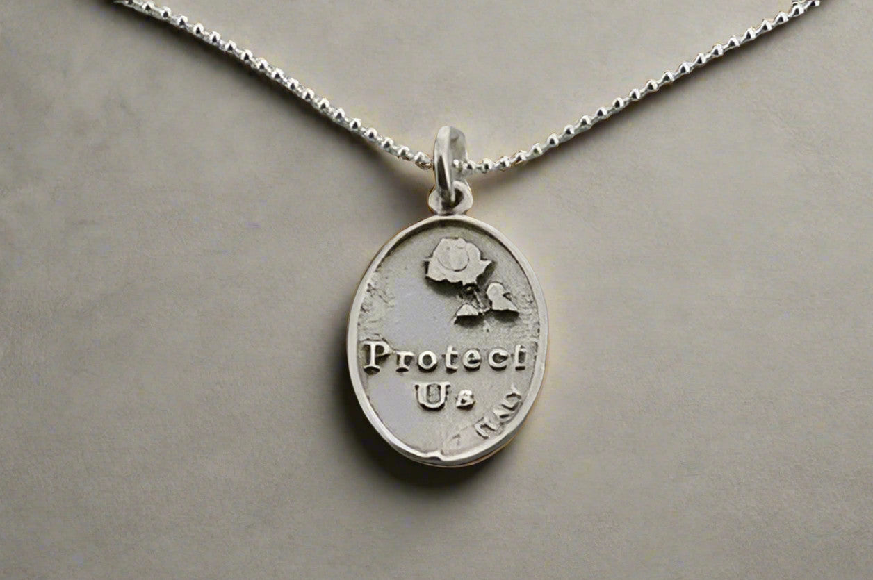 Saint Christopher Sterling Silver Pendant with 55cm Ball Chain - Perfect for Travel Protection & Religious Jewelry Gifts