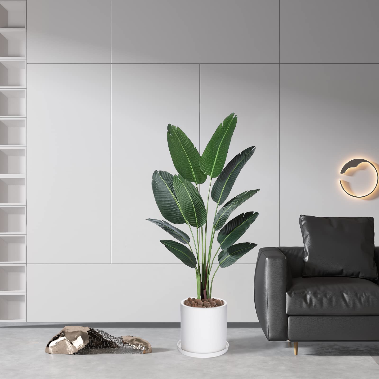 10 Inch Ceramic Plant Pots with Drainage Hole & Saucer - Matte White Modern Cylinder Planter for Indoor Outdoor Plants & Flowers - Full Glazed Finish - Perfect for Home Decor, Office, Garden & Patio
