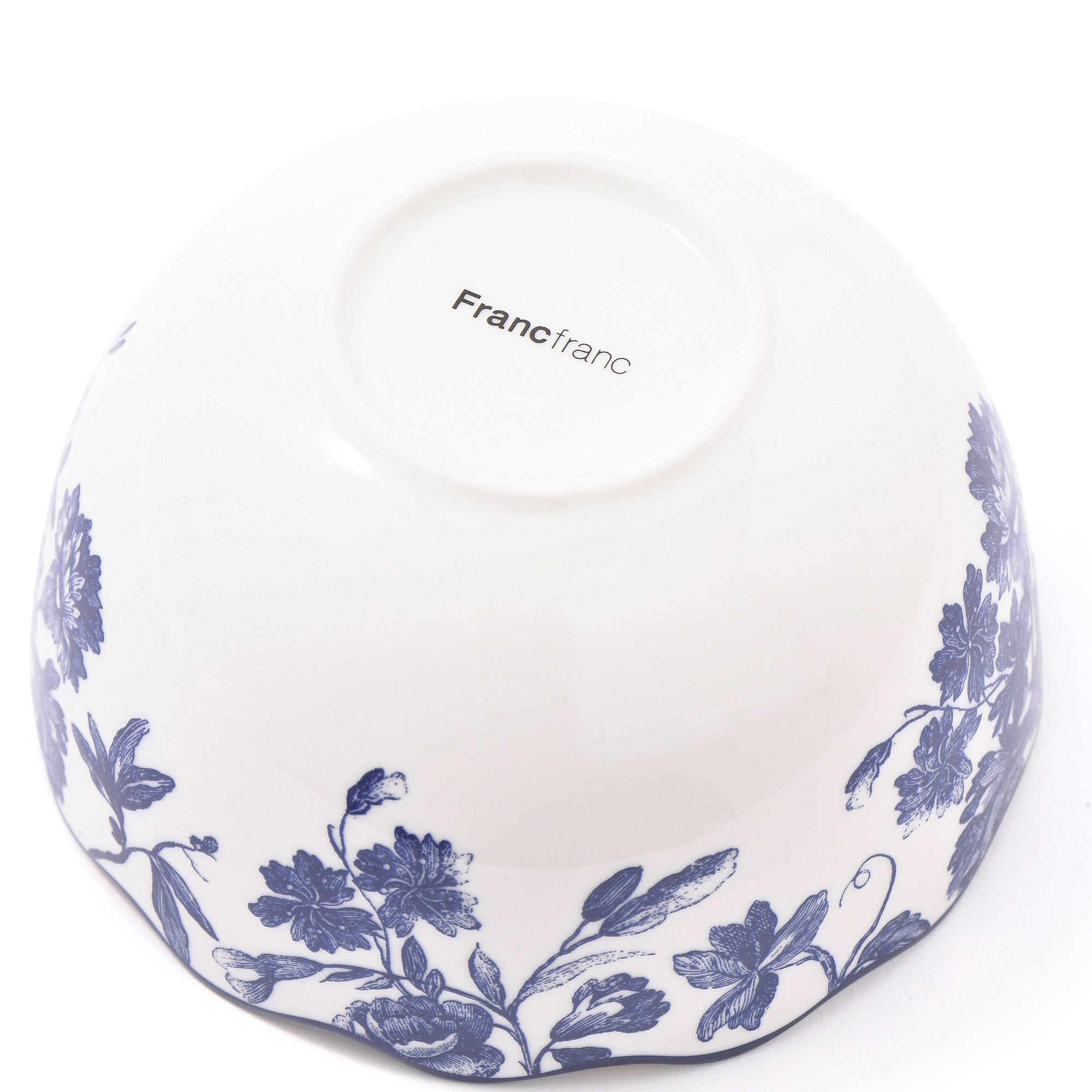Classic Blue Flower Bowl - Elegant Ceramic Decorative Bowl for Home Decor, Centerpiece, Table Display, and Gift Giving