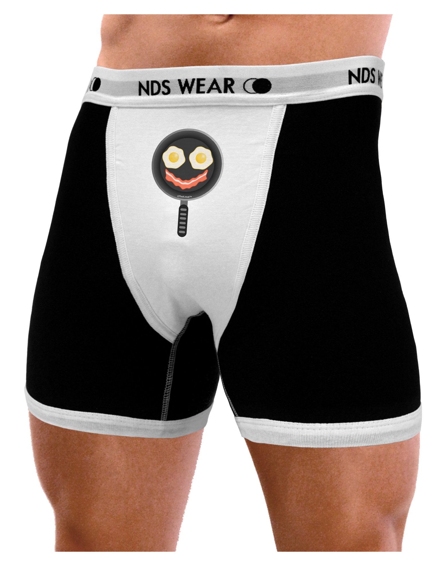 TooLoud Eggs and Bacon Print Men's Boxer Briefs - Soft Cotton Underwear for Comfort & Style - Perfect for Casual Wear, Gifts, and Fun Themed Outfits