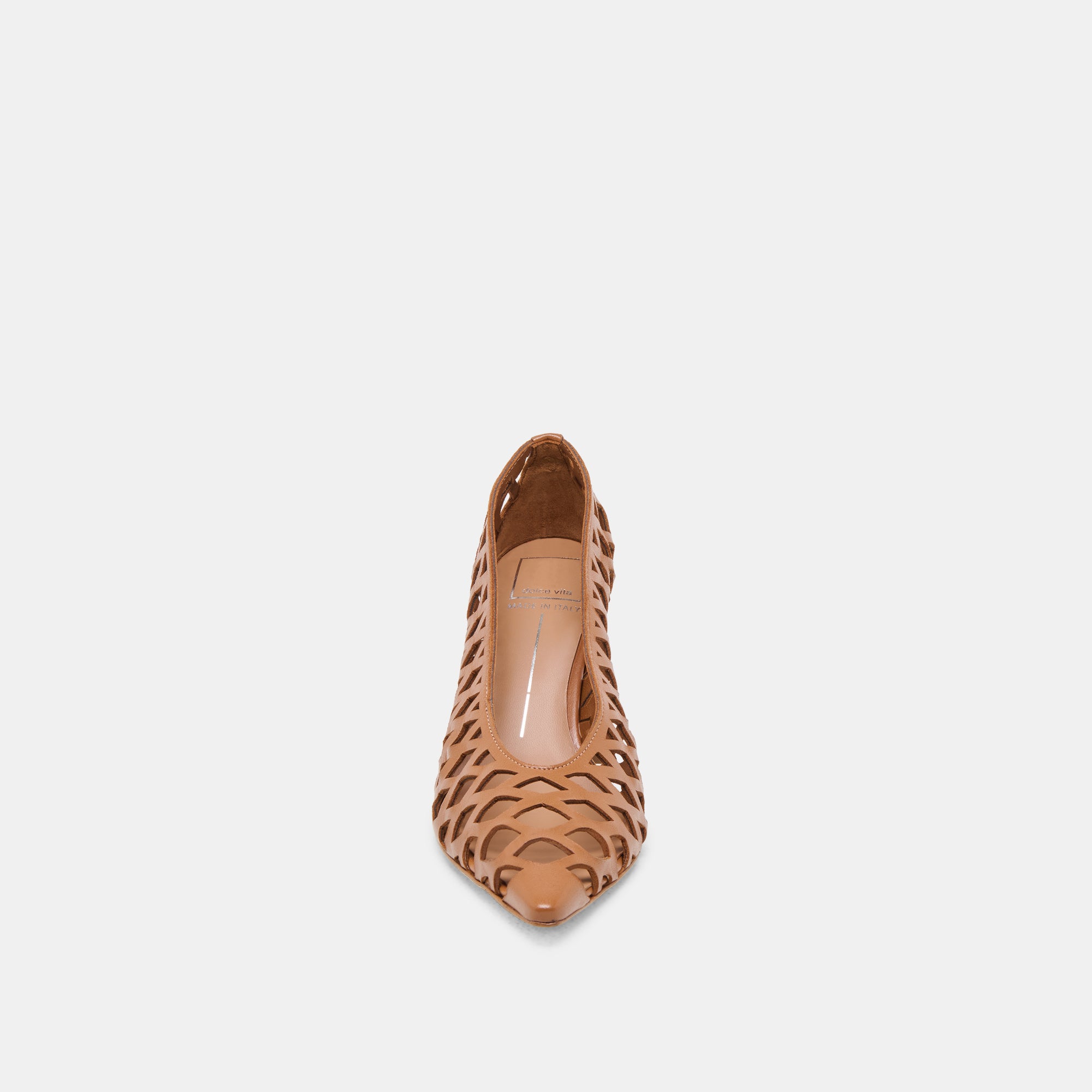 TANYA Women's Cognac Woven Leather High Heels - Elegant Dress Shoes for Office, Party & Special Occasions