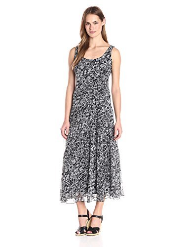 Kasper Women's Tiered Chiffon Tank Dress - Flowy Summer Casual & Party Wear for Women