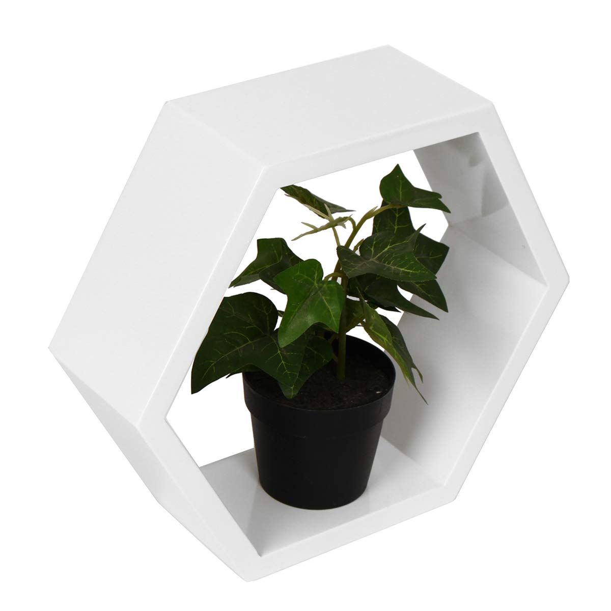 Hexagon Wall Mounted Wine Shelf Set - 3Pcs Floating Wine Rack for Display & Storage (White) | Perfect for Kitchen, Dining Room, Bar Decor & Wine Bottle Organization