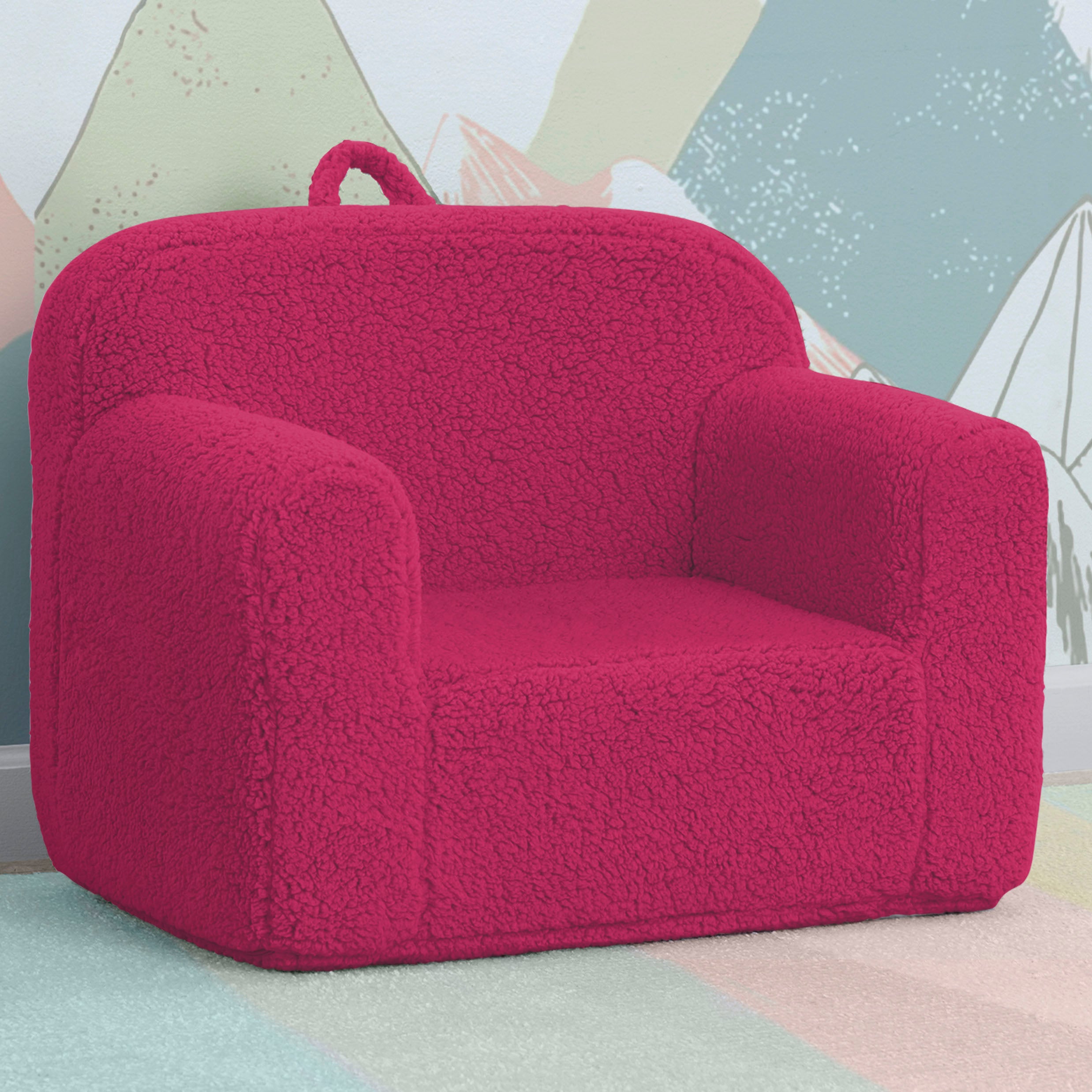 Cozy Sherpa Kids Chair - Soft Plush Children's Armchair for Reading, Relaxing & Playroom Decor - Perfect for Toddlers & Preschoolers