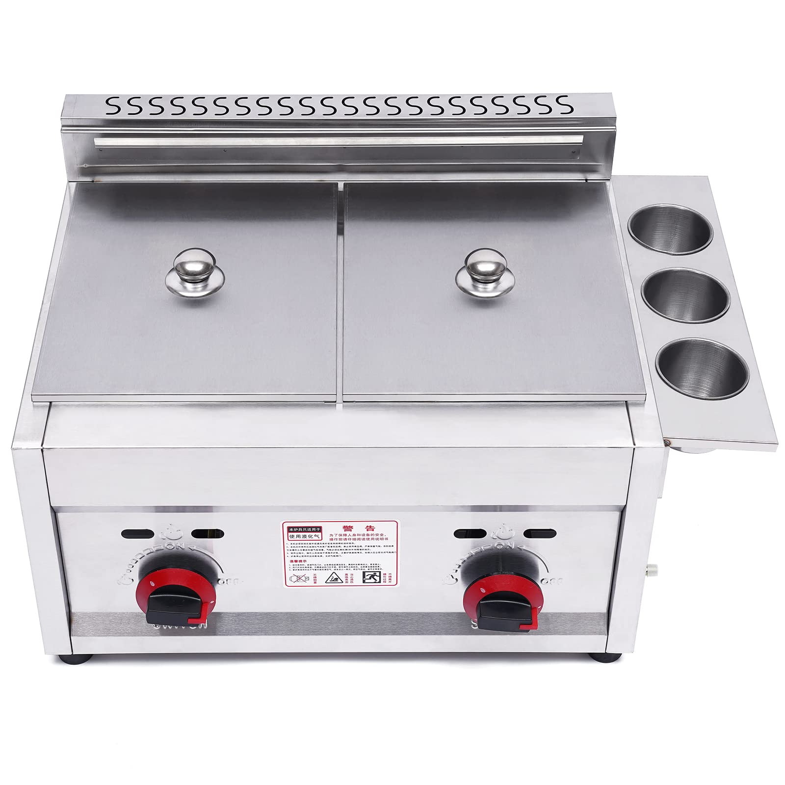 6L x 2 Commercial Stainless Steel Gas Deep Fryer with Dual Baskets - Professional Countertop Deep Fryer for Restaurants, Fast Food & Home Use - Perfect for Frying Chicken Wings, French Fries, Donuts & More (US Stock)
