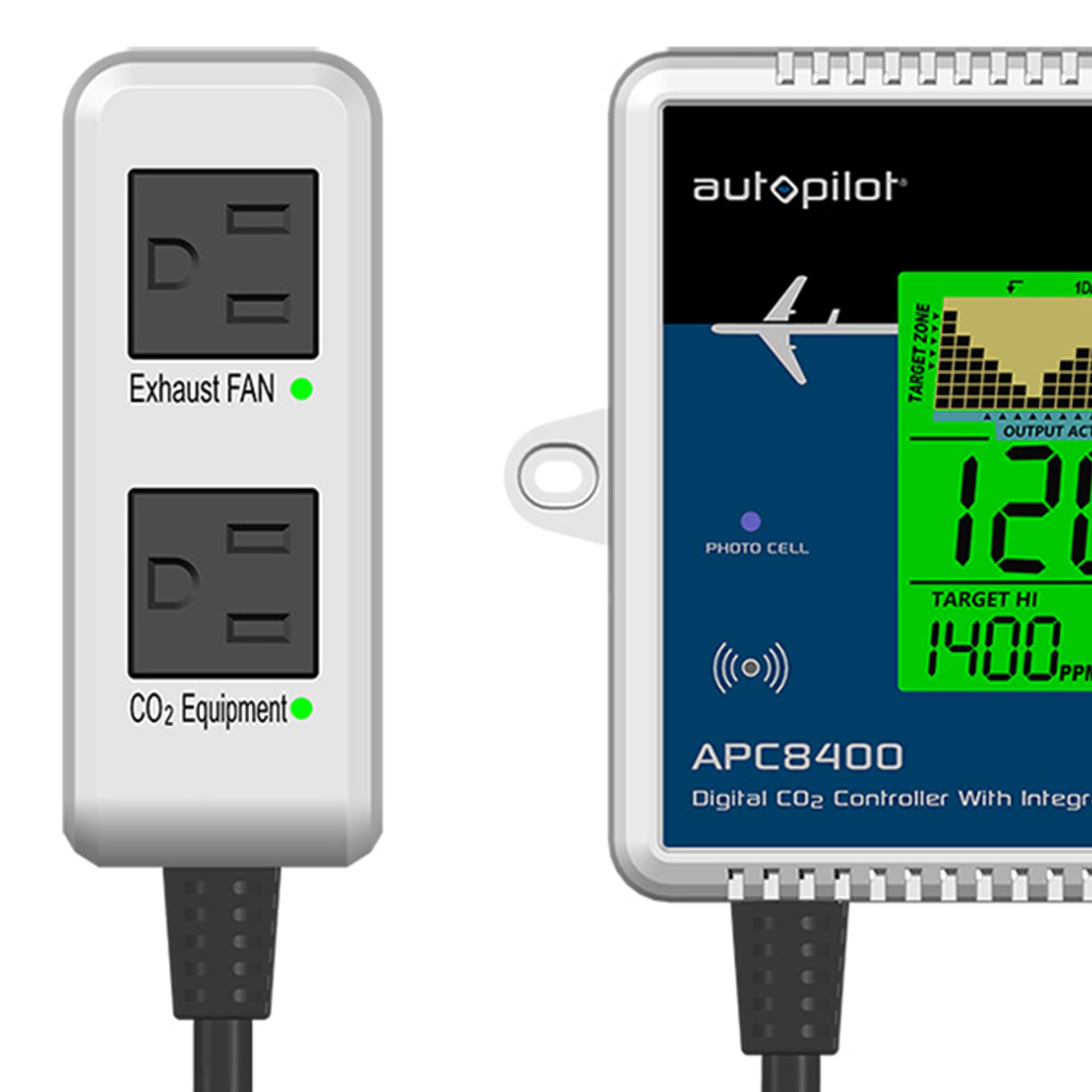 Autopilot Digital CO2 Controller with Integrated Sensor - CO2 Monitor for Greenhouse & Indoor Plants - 5ft Power Cord - Perfect for Hydroponics, Grow Tents & Home Gardens
