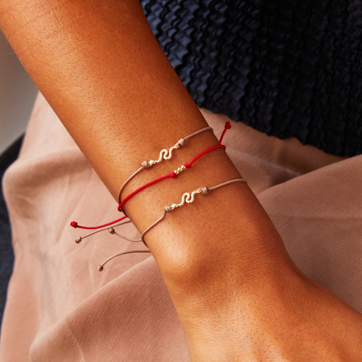10K Yellow Gold Abacus Contemplation Cord Bracelet - Adjustable Red String Bracelet for Meditation, Yoga & Spiritual Healing